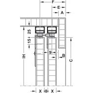 Sliding door fitting, Häfele Slido F-Line15 55A, set