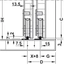 SDS Slido F-Line15 55A medinėms 2 durims, reguliuojama