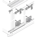 SDS Slido F-Line15 55A medinėms 3 durims, reguliuojama