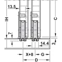 SDS Slido F-Line15 55A medinėms 3 durims, reguliuojama