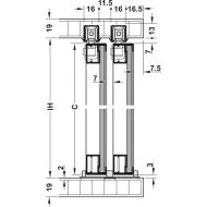 SDS Slido F-Line21 20F aliuminio profilio 2 durims