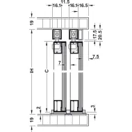 SDS Slido F-Line21 20F aliuminio profilio 2 durims, su švelniu stabdymu 2 kryptimis