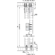 SDS Slido F-Line21 40C medinėms 1 durims su švelniu stabdymu 2 kryptimis