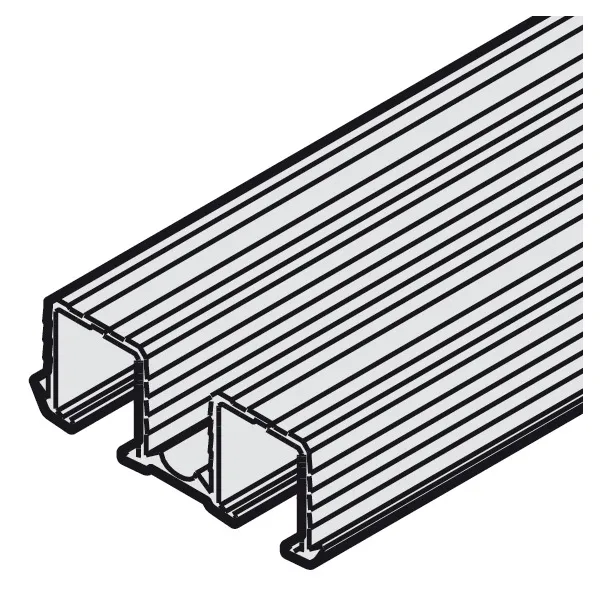 Double running track, Top, for press fitting and glue fixing