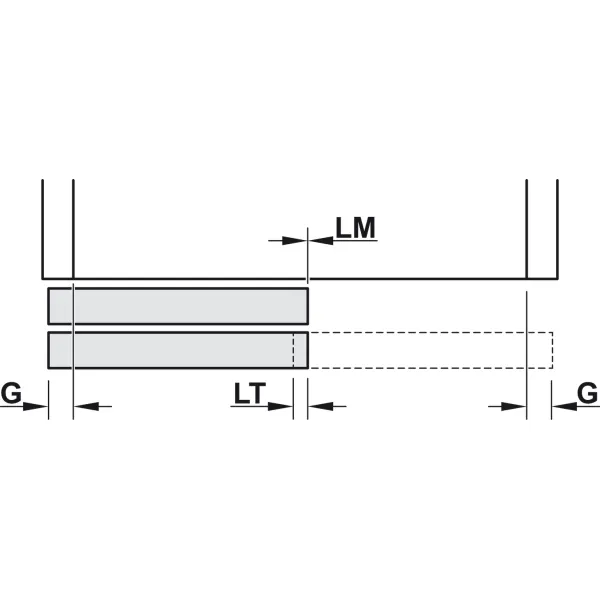 Sliding door fitting, Häfele Slido F-Line31 60A, set