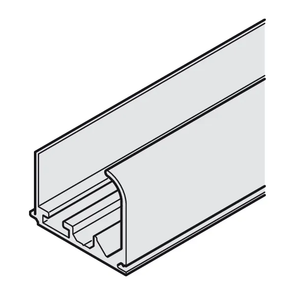 Single running track, Top, For screw fixing or groove mounting, Pre-drilled