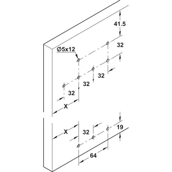 Sliding door fitting, Slido F-Line42 50A up to 4 doors, set