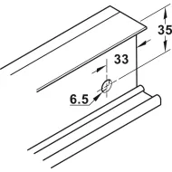 SDS Slido F-Line42 50A medinėms 3 durims su švelniu stabdymu 2 kryptimis