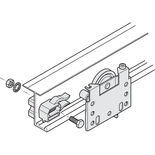 Sliding door fitting, Slido F-Line42 50A up to 4 doors, set