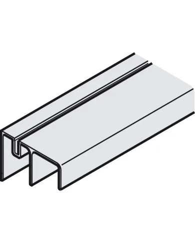 Double guide track, for roller runners, bottom, for screw fixing