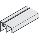 Double guide track, for roller runners, bottom, for screw fixing