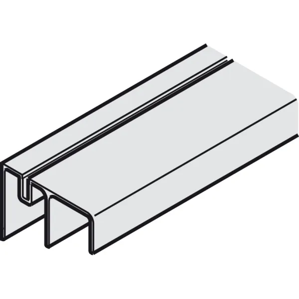 Double guide track, for roller runners, bottom, for screw fixing