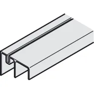 Double guide track, for roller runners, bottom, for screw fixing