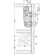 SDS Slido F-Fold61 25A medinėms 2 durims su reguliuojamais lankstais, dešinė