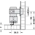 SDS Slido F-Fold61 25A medinėms 2 durims su reguliuojamais lankstais, dešinė