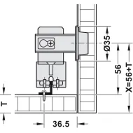 SDS Slido F-Fold61 50A medinėms 2 durims su standartiniais lankstais, kairė