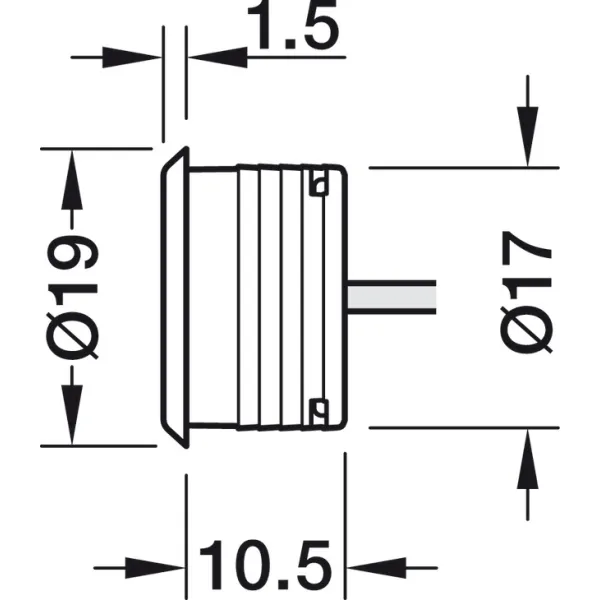 Touch dimmer swith In-Line Loox5, with orientation light, Ø17mm, 12V, 2m, chrome