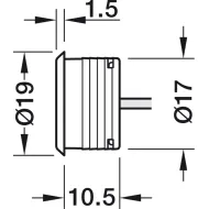 Touch dimmer swith In-Line Loox5, with orientation light, Ø17mm, 24V, 2m, chrome