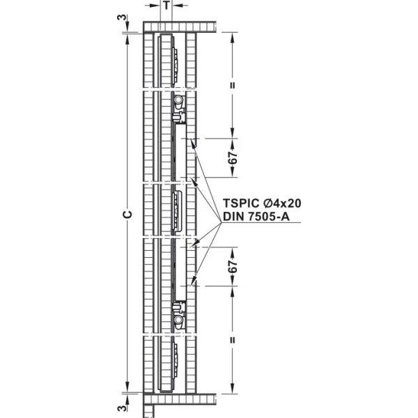 SDS Slido F-Park72 30A medinėms 1 durims H1200-1400mm, P560mm,
