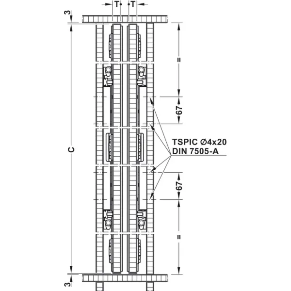 SDS Slido F-Park72 30A medinėms 1 durims H1200-1400mm, P560mm,