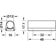 Jungiklio adapteris Ø12mm, 48x16mm, balta