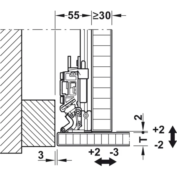 Sliding door fitting, Slido F-Park72 50A, Infront/Vorfront