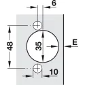 Drill guide set, Häfele Red Jig, for Ø35mm concealed hinges, drilling dim. 48/6