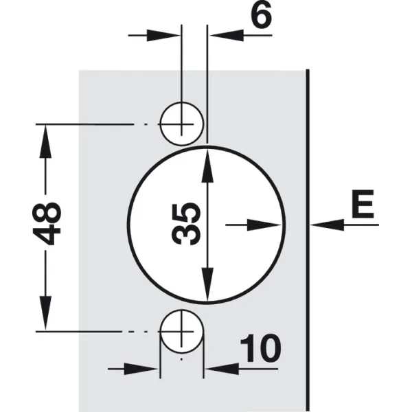 Drill guide set, Häfele Red Jig, for Ø35mm concealed hinges, drilling dim. 48/6