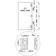 SDS Slido F-Park72 30A medinėms 1 durims H1990-2200mm, P560mm,