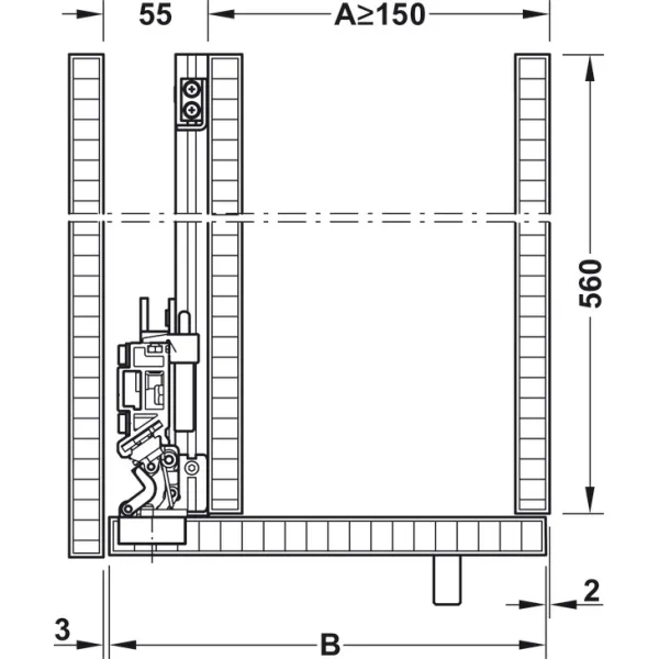 Sliding door fitting, Slido F-Park72 50A, Infront/Vorfront