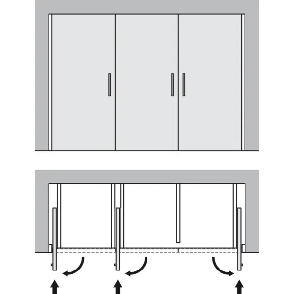 Sliding door fitting, Slido F-Park72 50A, Infront/Vorfront