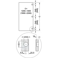 SDS Slido F-Park72 50A medinėms 1 durims H2200-2700mm, P665mm,