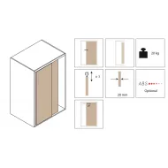 Stumdomų durų sistema 1010, vienoms medinėms durelėms, 20kg