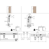 Stumdomų durų sistema 1010, vienoms medinėms durelėms, 20kg