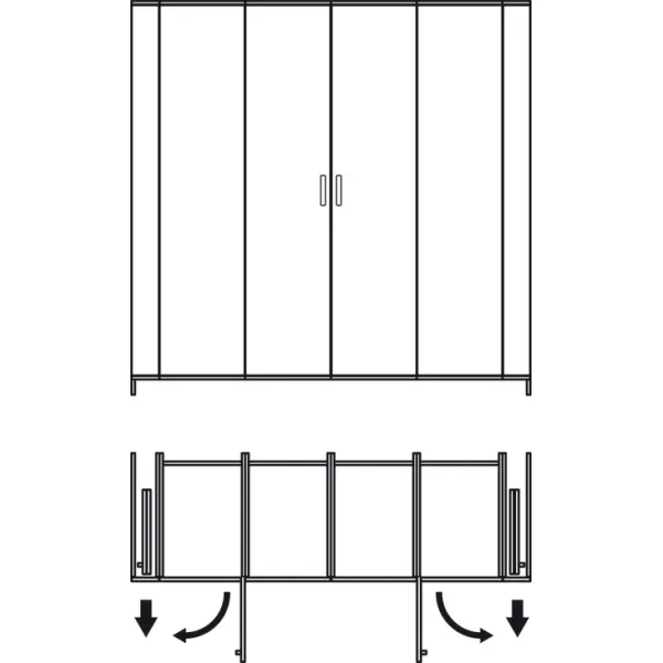 SDS Slido F-Park72 60B medinėms 2 durims H2200-2700mm, P905mm,