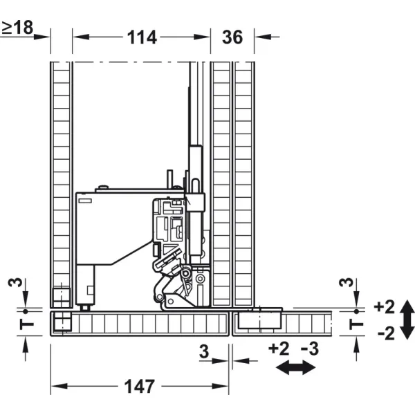 SDS Slido F-Park72 60B medinėms 2 durims H2200-2700mm, P905mm,