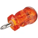 Multi-bit stubby screwdriver, PH cross slot and flat blade, CV steel