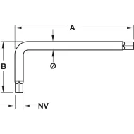 Raktas šešiakampis L formos SW5