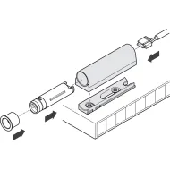 Jungiklio adapteris Ø12mm, 58x16mm, juoda