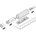 Switch housing, surface mount, adjustable, gray
