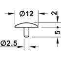 Cover cap, For screws with central hole Ø2.5mm, PZ2