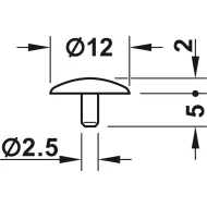 Cover cap, For screws with central hole Ø2.5mm, PZ2