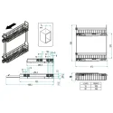Pull out wire Cargo basket Unica 10, W150mm, right mounted, partial extension, with soft close, chrom