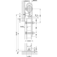 Sliding door fitting, Häfele Slido D-Line42 100S, set with running track