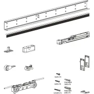 Sliding door fitting, Häfele Slido D-Line43 80M, set with running track for 1 door leaf