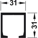 Single running track, top, for screw fixing