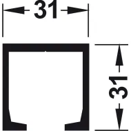 Single running track, top, for screw fixing