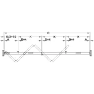 SDS Slido W-Fold32 100-T KPL be apatinio bėgelio sien.