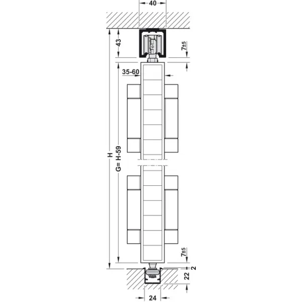 SDS Fold 100-T KPL be apatinio bėgelio tarpinės