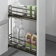 CARGO basket W200mm, left, with soft close, titanium